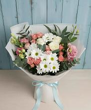 Букет цветов из:  Розы, Лизиантусы и Хризантемы в Гончарку