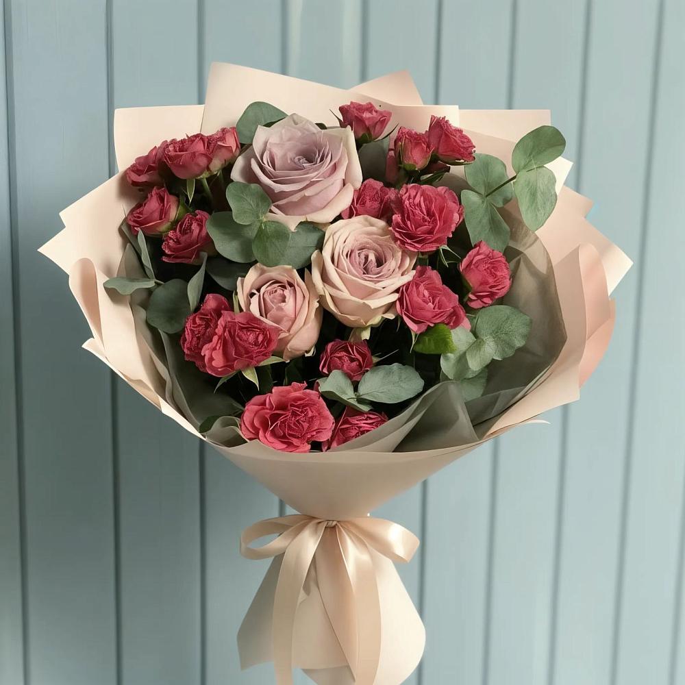 Букет цветов из: Гвоздики и Розы в Гончарку