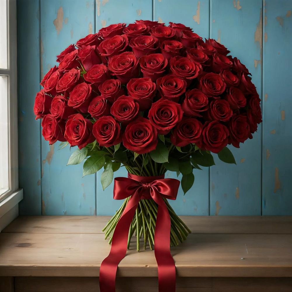 Букет Красные розы Блэк Меджик в Гончарку