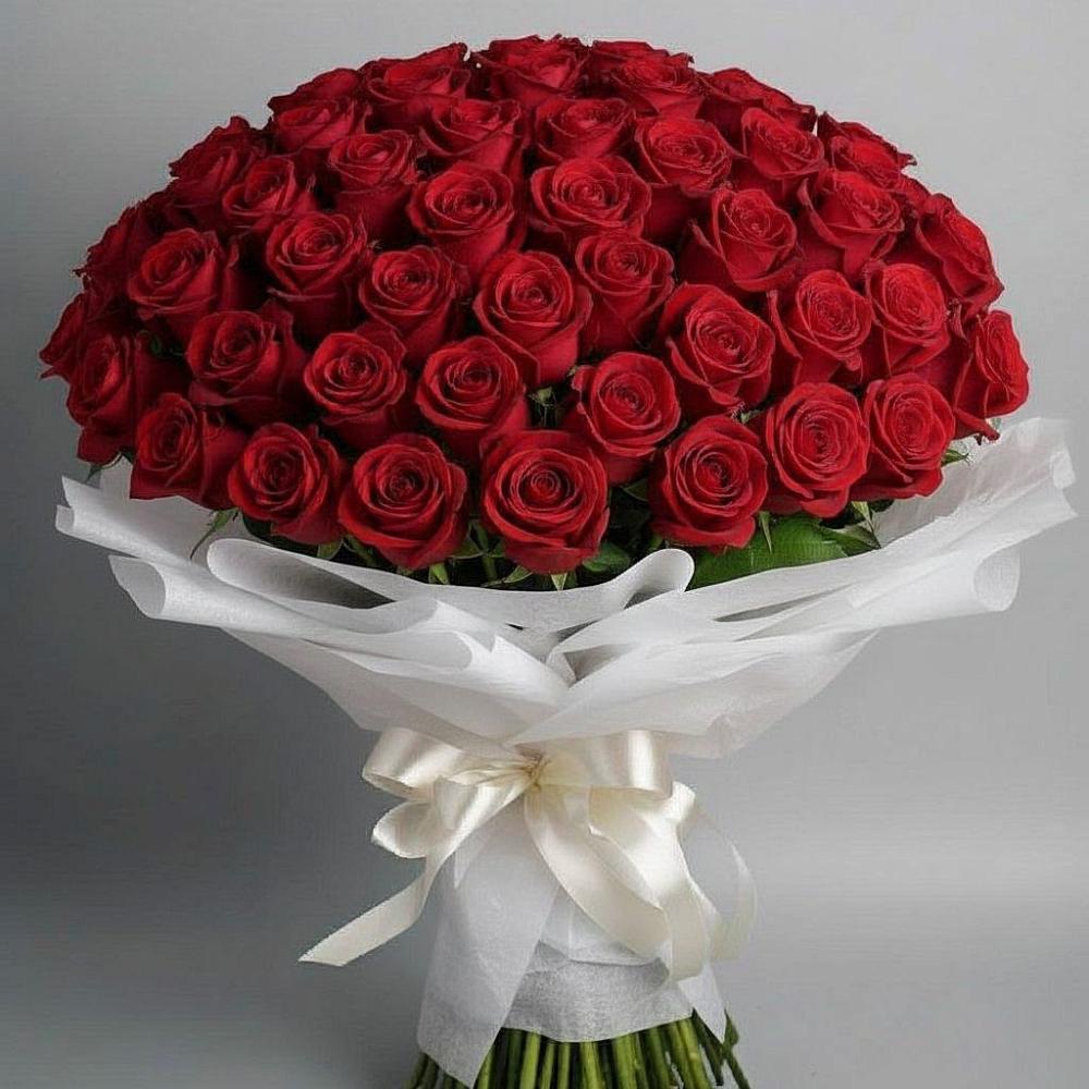 Букет 101 Красная роза Блэк Мэджик в Гончарку