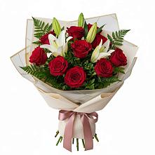 Букет цветов из:  Лилии и Розы в Гончарку