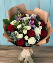 Букет цветов из:  Розы и Альстромерии в Гончарку