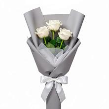 Букет 3 белые розы в Гончарку
