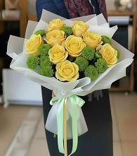 Букет цветов из:  Хризантемы и Розы в Гончарку