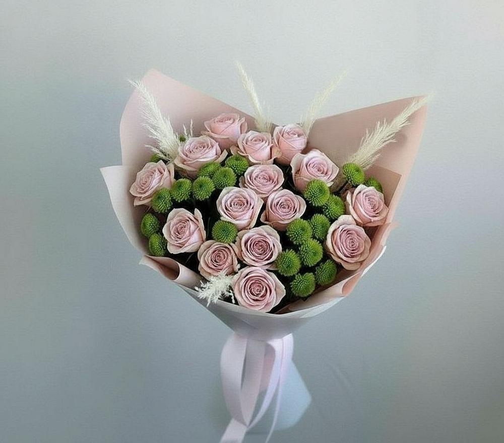 Букет цветов из: Розы и Хризантемы в Гончарку