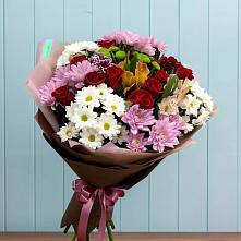 Букет цветов из:  Розы, Хризантемы и Альстромерии в Гончарку