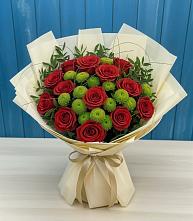 Букет цветов из:  Розы и Хризантемы в Гончарку