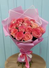 Букет 15 Розовых роз Равель в Гончарку