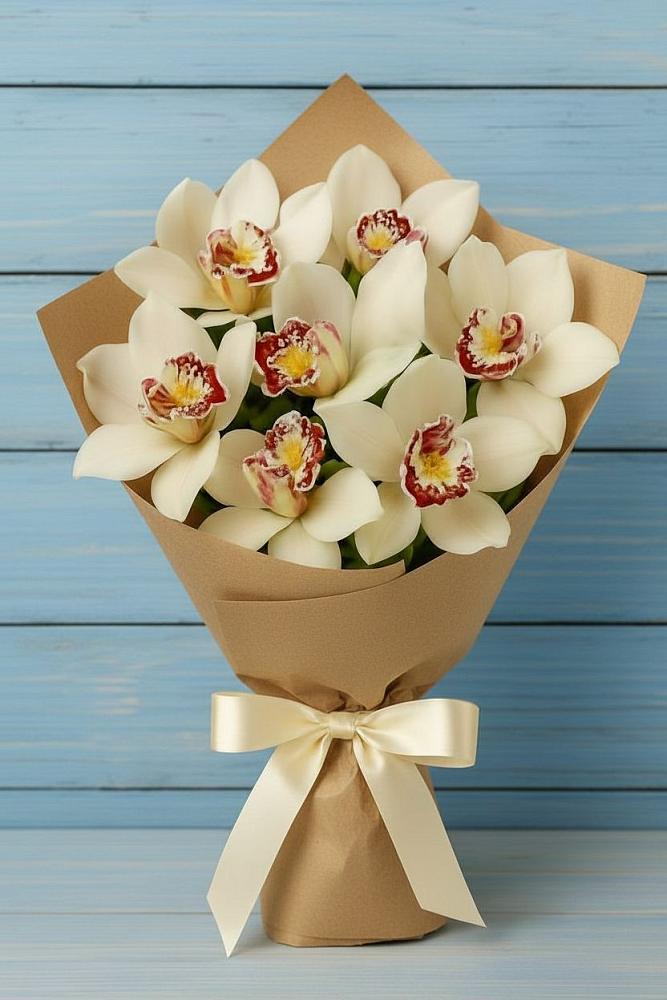 Букет цветов из: Орхидеи и Розы в Гончарку