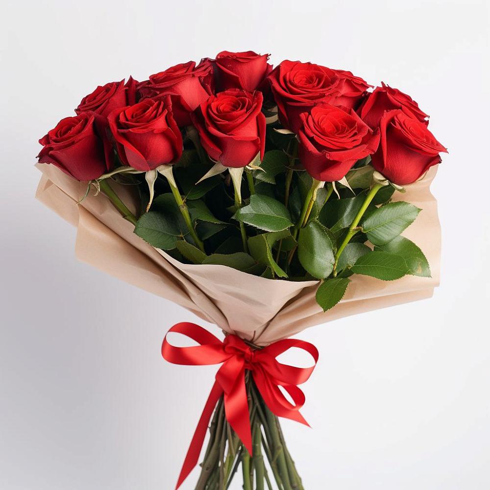 Букет 11 Красных роз Эдлесс Лав в Гончарку